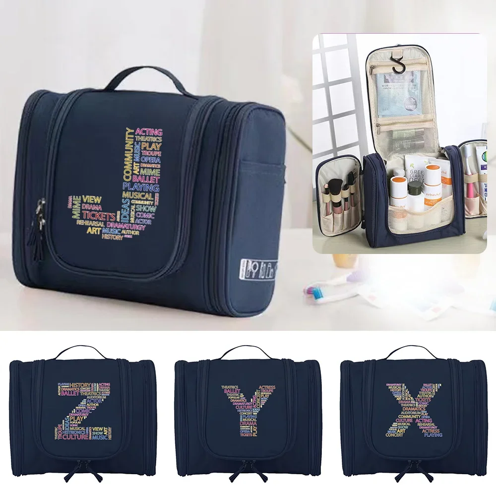 

Cosmetic Bag for Makeup Organizer Functional Hanging Cosmetic Bags Travel Large Capacity Handbag Text Letter Series 2024 New