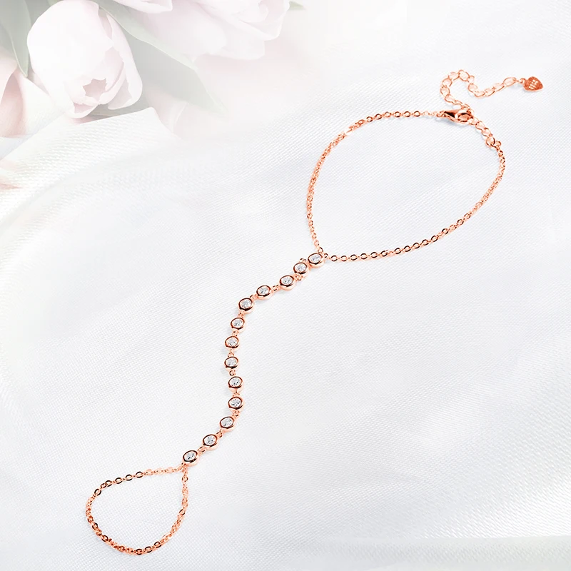 Smyoue 3mm Real Moissanite Stackable Bracelet for Women Bubble Chain 13 Stones Certified Pure 925 Silver Fine Jewelry Bulk Order
