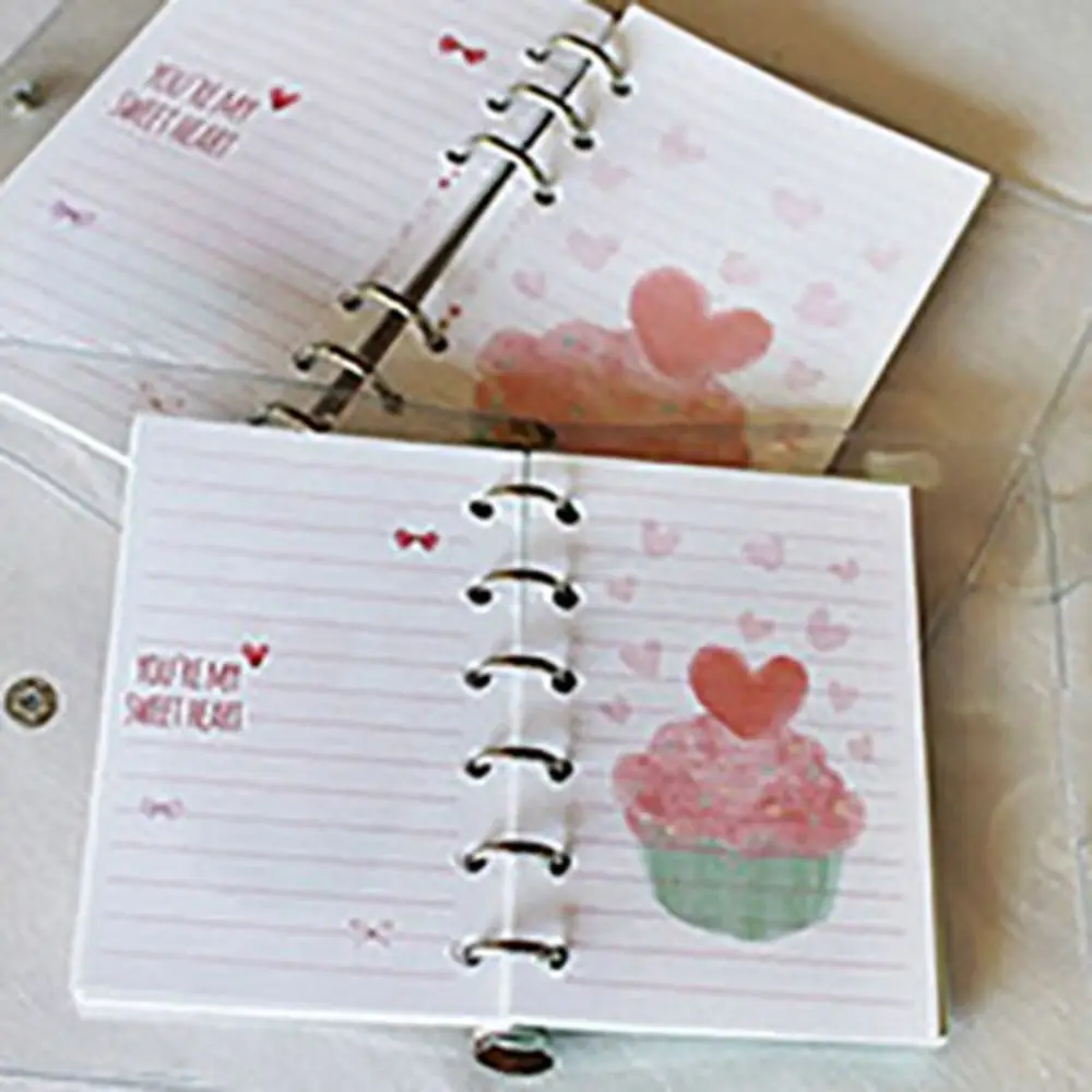 101Sheet A5 A6 A7 Loose-Leaf Refill Paper Flower Cake Inner Refill Spiral Binder Paper 6-hole Paper Stationery