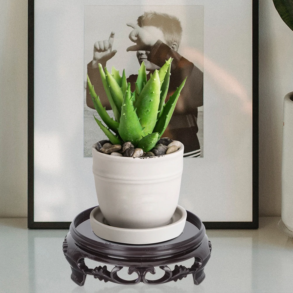 

4 Pcs Flower Pot Base Risers Display Stand Vase Holder Retro Decor Bonsai Plant Table Top Pedestal Platform