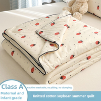 Cartoon Spring Summer Blanket Soft Breathable Adult Children Quilted Quilts Knitted Grade A Thin Comforter Duvet Summer Washable