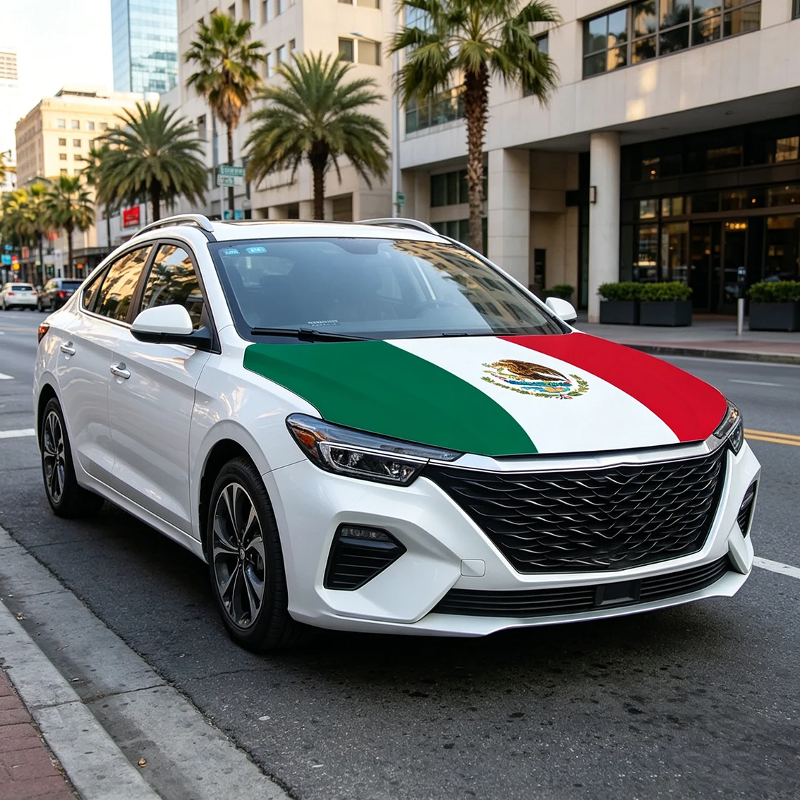Mexico Flag Car Engine Hood Cover Mexican National Flag For Vehicle Decoration