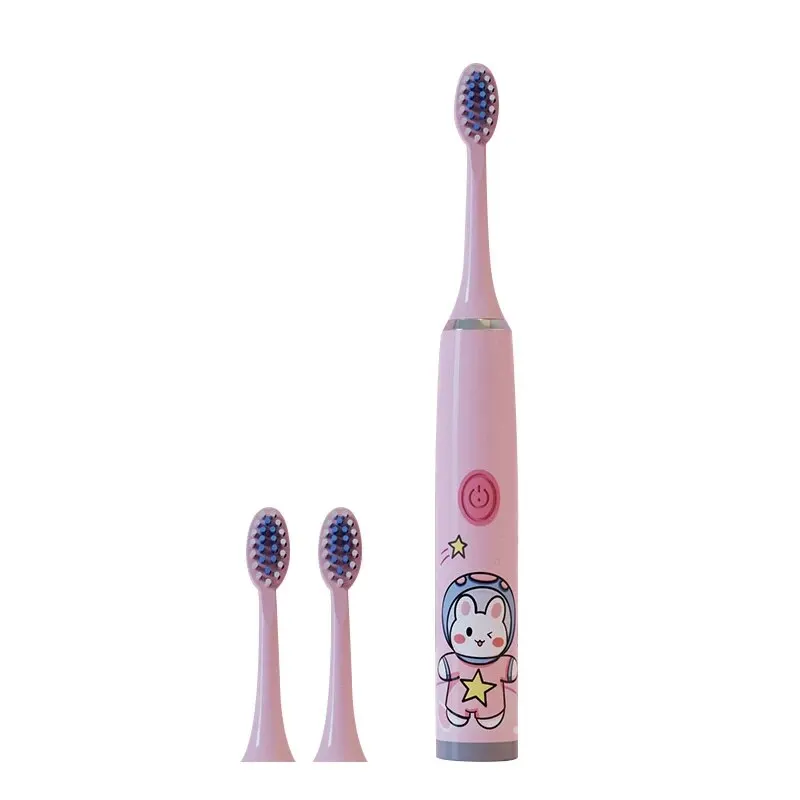 Cartoon Electric Toothbrush for Kids IPX7 Waterproof Whole Body Washable Soft Brush Head for Gingival and Dental Care