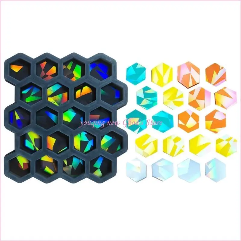 

57QA Light Bracelet Decor Silicone Mold Hexagonal Earring Mold DIY Ornament Mould for Birthday Gift