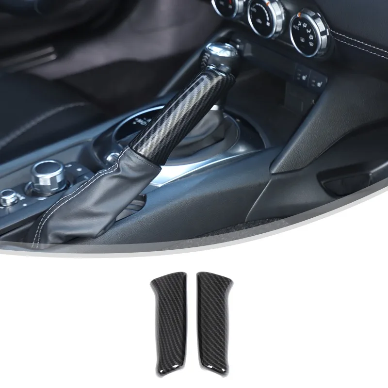 

ABS Carbon Fiber For 2016+ Mazda MX-5/Fiat 124/Abarth 124 Center Console Gear Shift Handbrake Lever Cover Car Accessories
