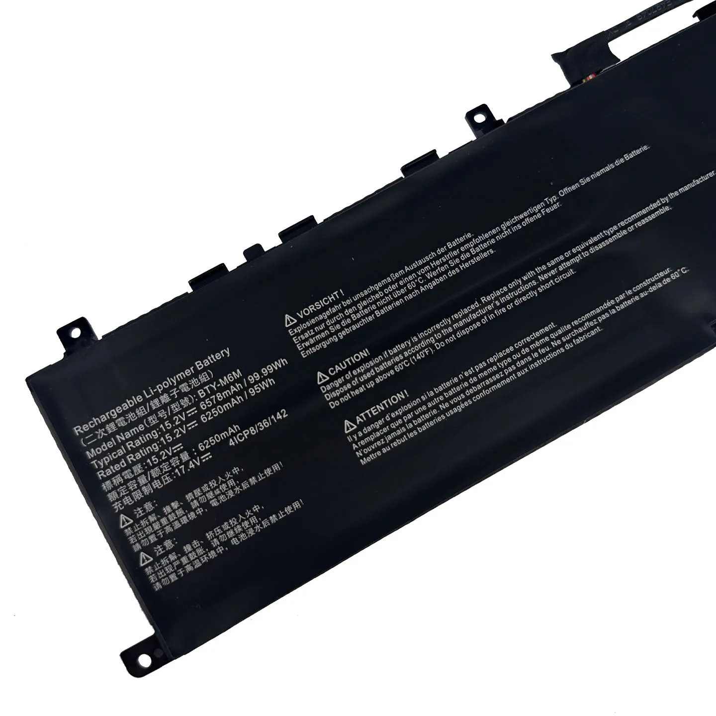FKYGC New BTY-M6M 15.2V 99.99Wh 6578mAh Battery for MSI Creator 15 A10SD/A10SF GS66 Stealth GE66/76 Raider WS66 10SFS 10SGS 10SE