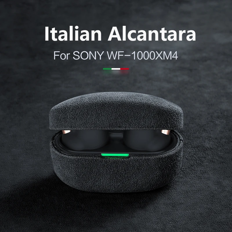 Italian Alcantara Case For SONY WF-1000XM4 Luxury Leather Handmade WF 1000XM5 Case WF 1000XM4 Cover Bluetooth Earphone Case