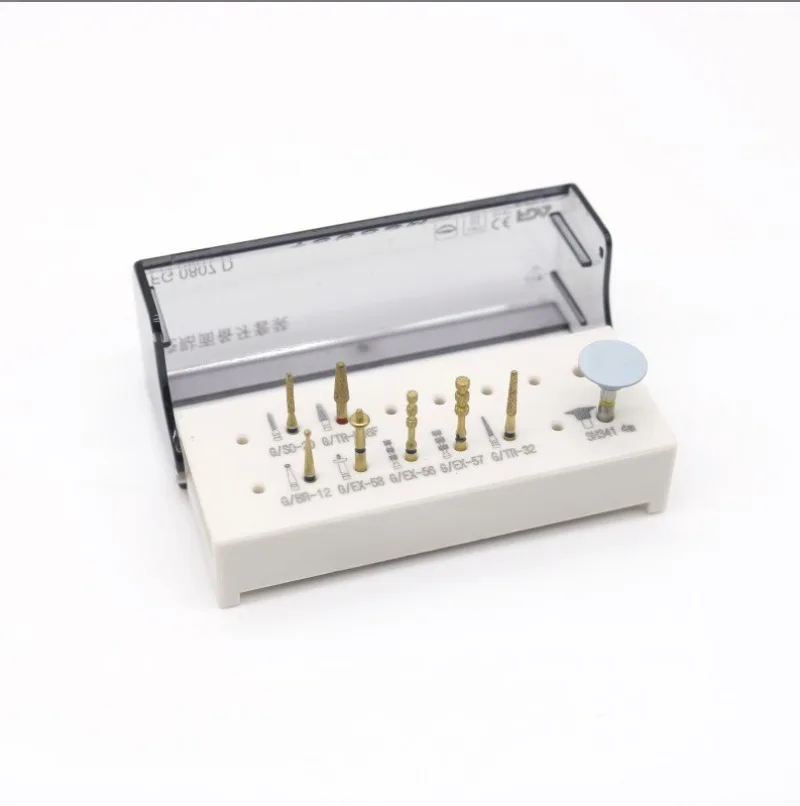 Composite Resin Ceramic Polishing Kit, Lab Rubber Polisher, Low Speed Grinding Burs Set for Straight Handpiece Tool
