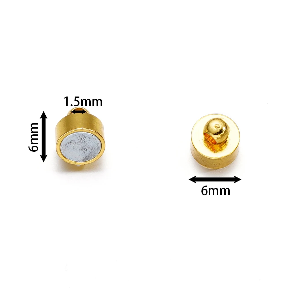 5Sets/lot 6mm Silver/Gold Color Magnetic Clasps Connectors Handmade For Jewelry Making DIY Bracelets Necklaces Supplies