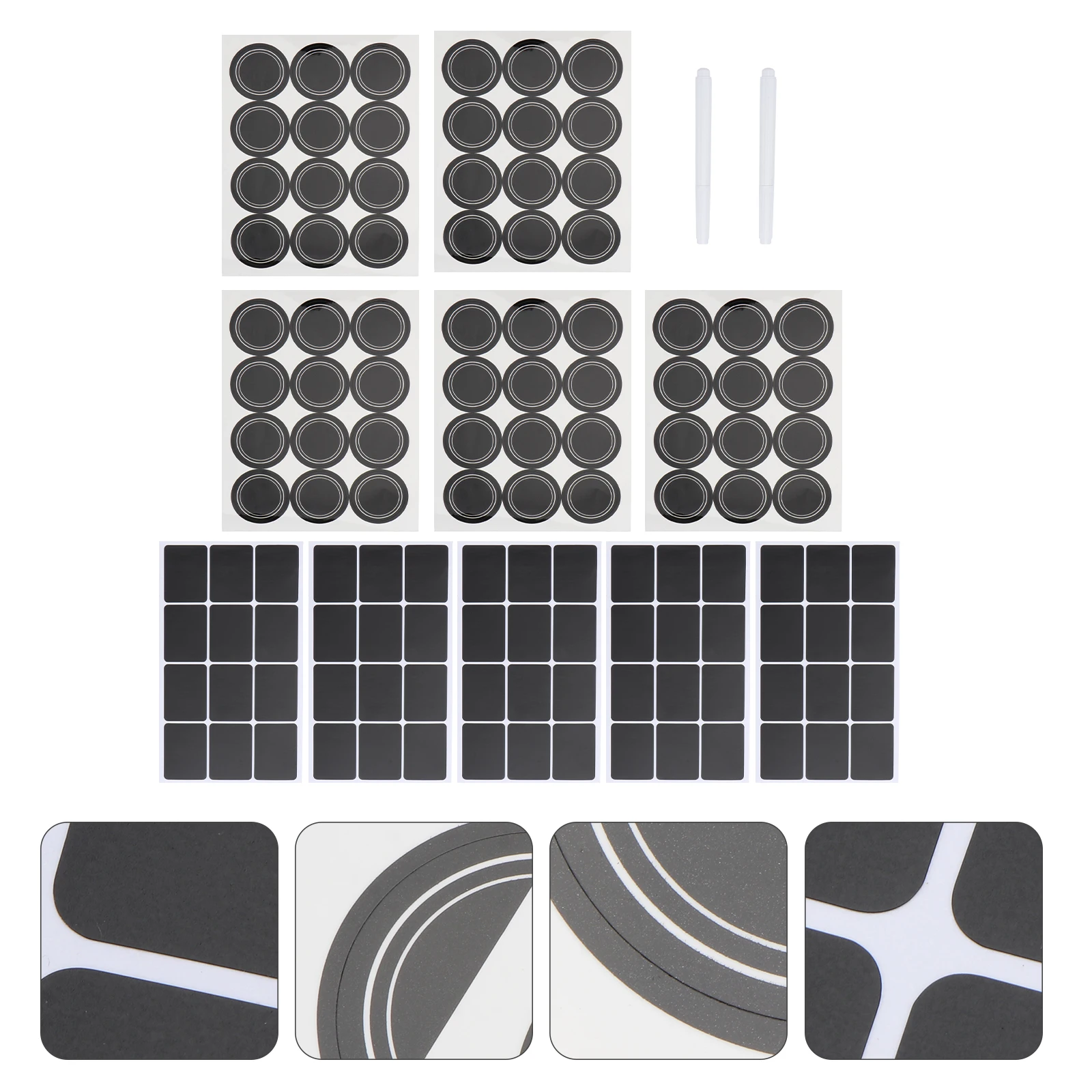 

1 set Blackboard Stickers PVC Sealing Round Small Size Waterproof Labels Copper Plate Store Pricing Erasable Decals Teaching