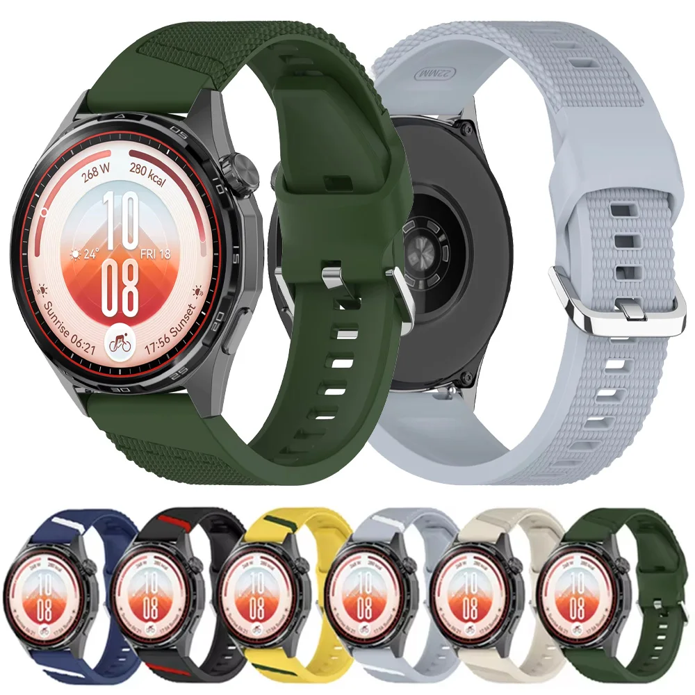 22mm Official Wave Point Silicone Strap For Huawei Watch GT7/GT7 Pro 46mm Oblique Line Correa Huawei Watch GT6-5 Pro Accessories