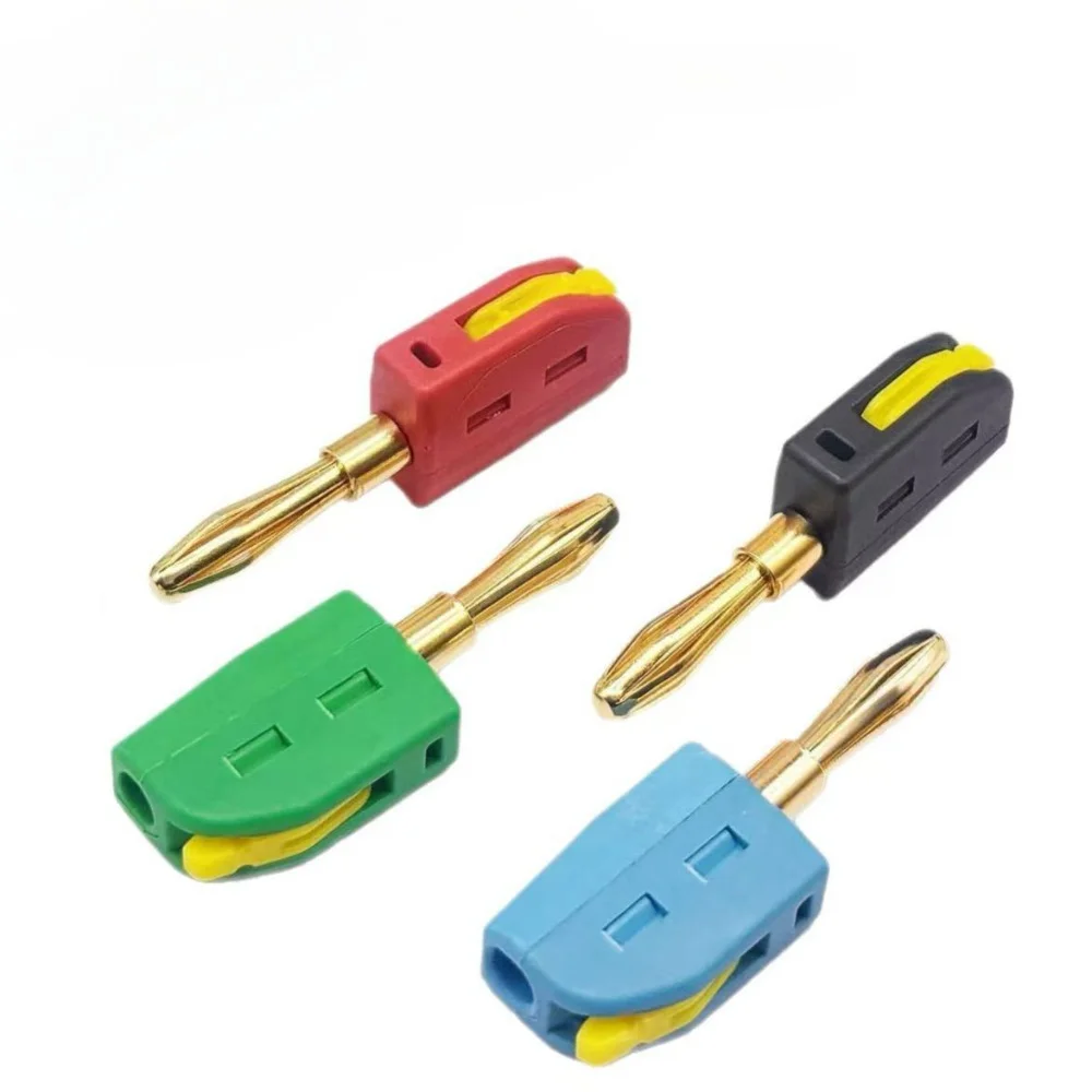 5PCS 4MM Banana Plug 32A High Current Press Type Screw Free Quick Connect Gold-plated Terminal Post Sensor Connector