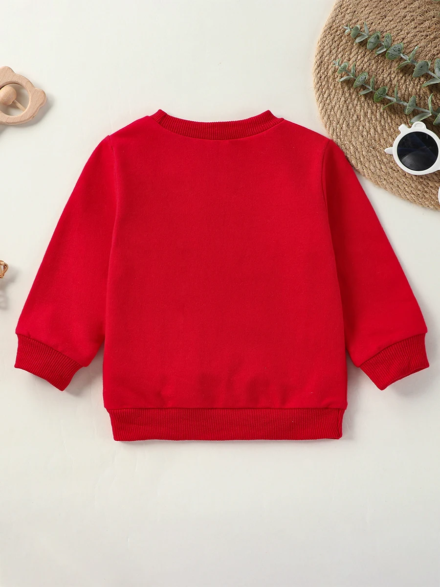 Toddler Baby Christmas Sweatshirts Casual Long Sleeve Letter Print Pullover Sweatshirts Tops Kid Winter Tops Clothes 2023