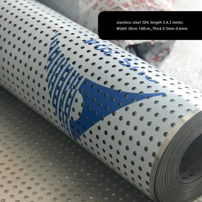 Thin Decor round hole Never rusting stainless steel 304 Perforated metal backing plate sheet mesh roll for roof balcony kitchen