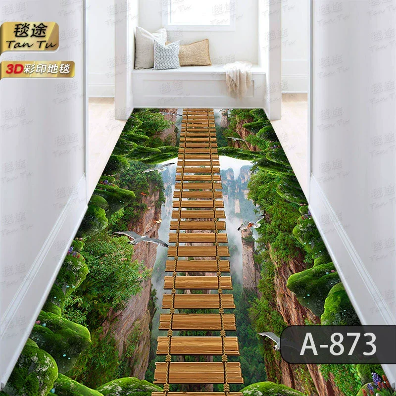 Simple Solid Color Long Corridor Carpet Runner Modern Abstract Decoration Aisle Rug Non-slip Washable Stair Hallway Floor Mat