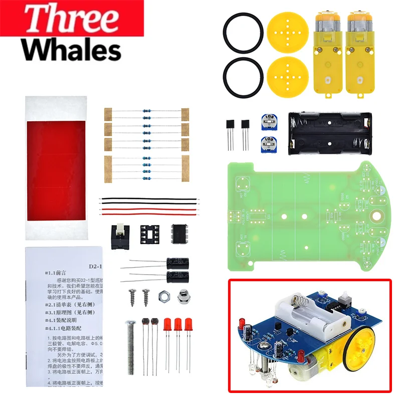Practice Soldering Learning Electronics Kit Smart Car Soldering Project Kits Line Following Robot Beginners DIY Electronics