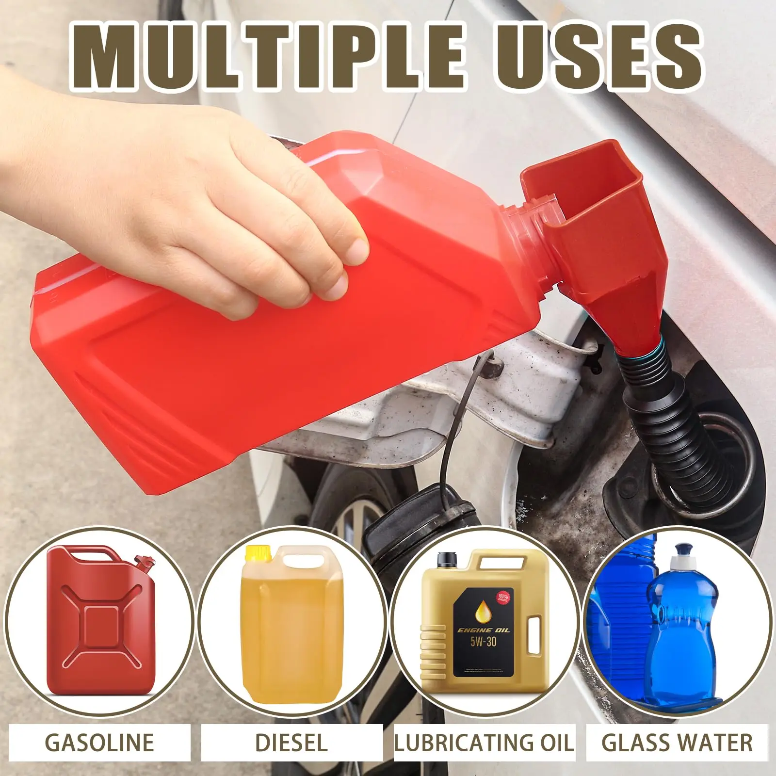 1pcs Telescopic Car Refueling Funnel Universal Engine Oil Gasoline Filter Transfer Funnels Tool Foldable Portable Funnels Tool A