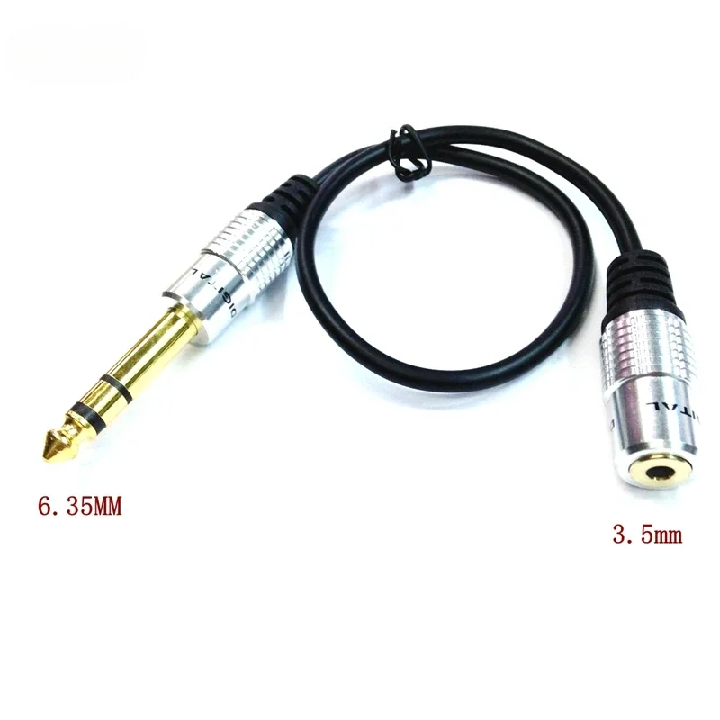 6.35mm Plug to 3.5mm Socket Headphone Extension Cable Metal Case Stereo 6.35 Revolution 3.5 Female Audio Adapter Cable 30cm 1.8m