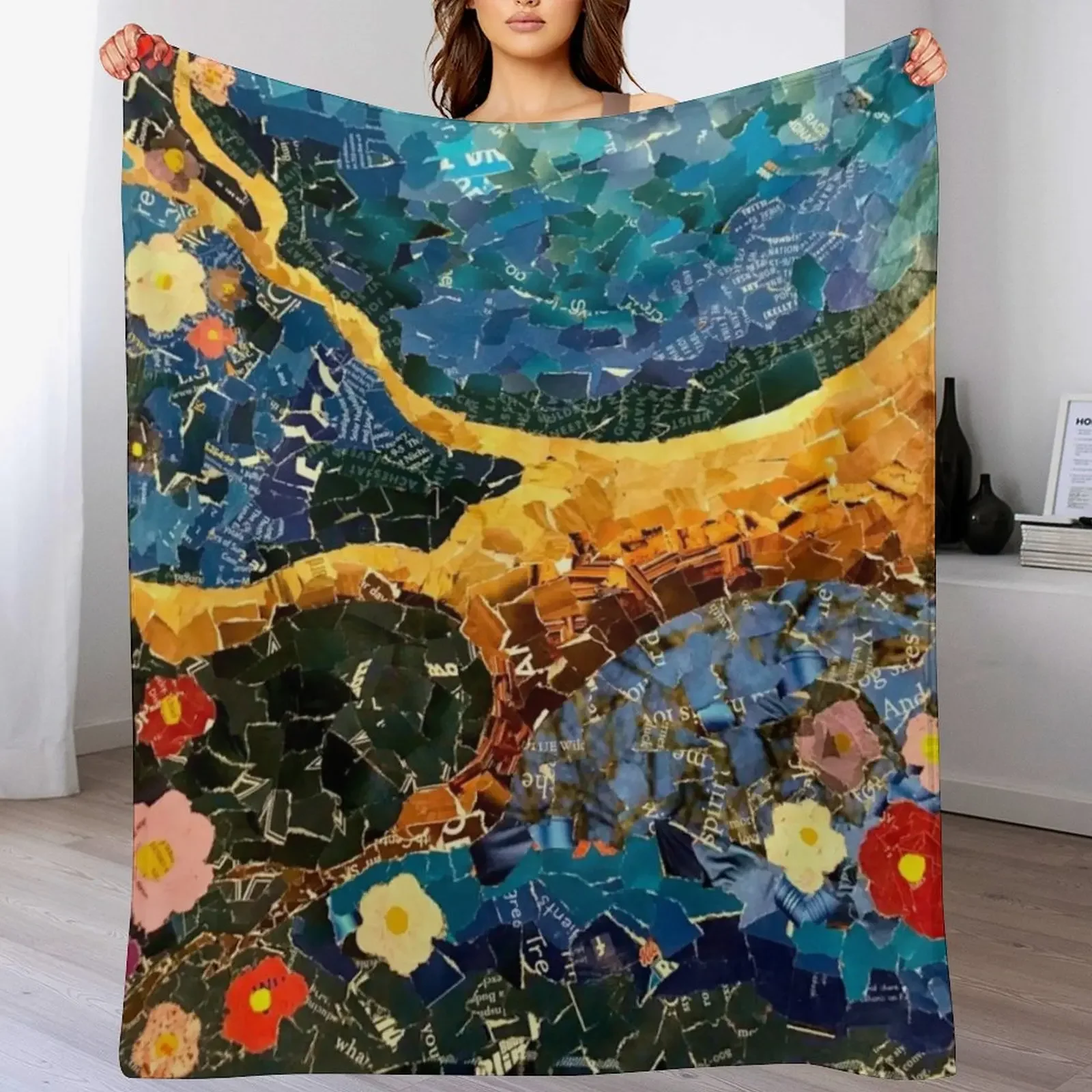 

Japanese Cherry Blossom Collage Throw Blanket Camping decorative Blankets For Sofas Thermals For Travel Blankets