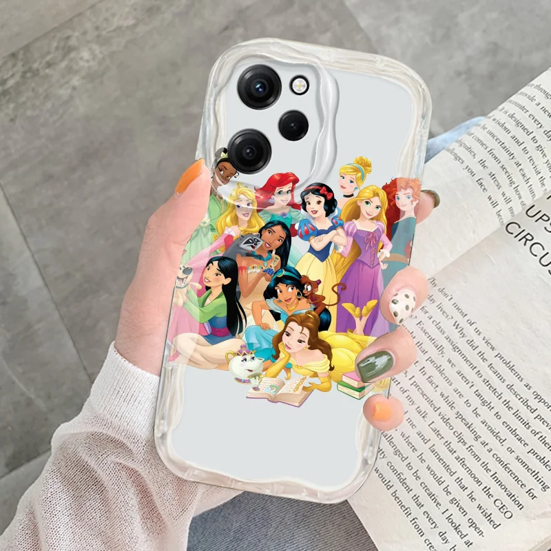 Disney Princess Funny Cream Phone Case para Redmi Note 13, 12, 11, 10, 9, 8, 10T, 11T, 11S, 12S Pro Max Plus, 4G, 5G