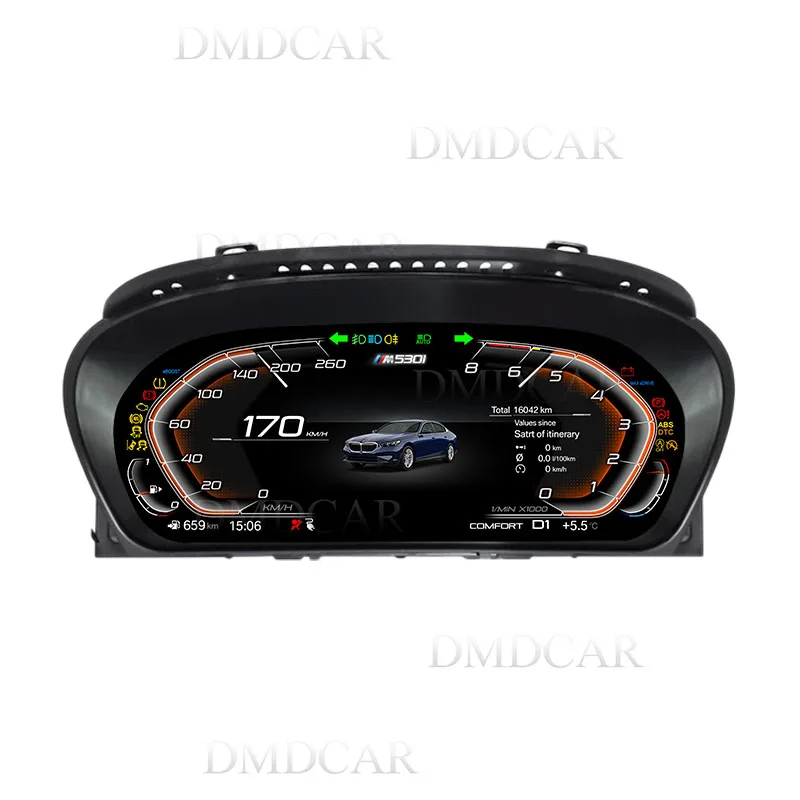 Car LCD Digital Dashboard Speedometer Panel Instrument Cluster Cock With Apple Carplay For BMW 5 Series E60 E61 2003-2009