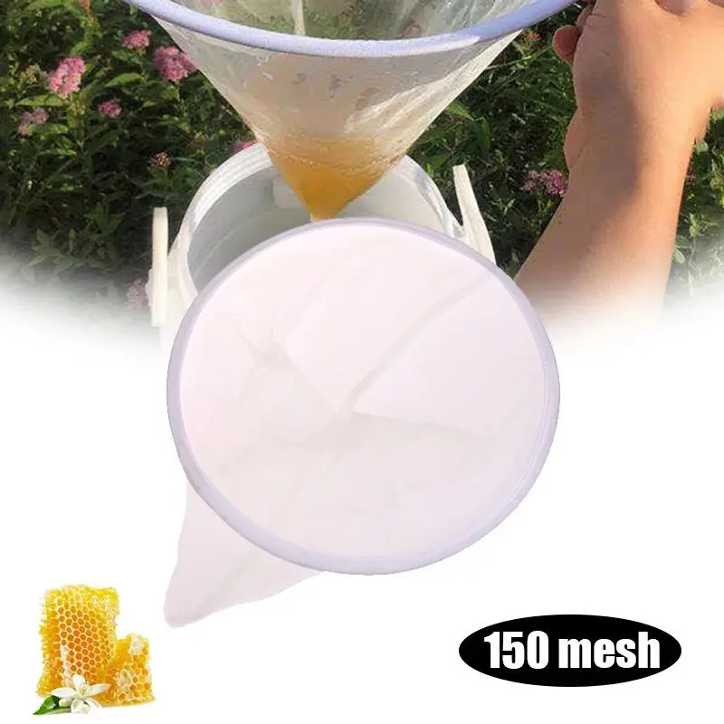 Honey Filter Nylon Cone-Shaped Sieve Funnel Honey Flow Mesh Impurity Filter Cloth Fiber Precision Screener Beekeeping Supplies