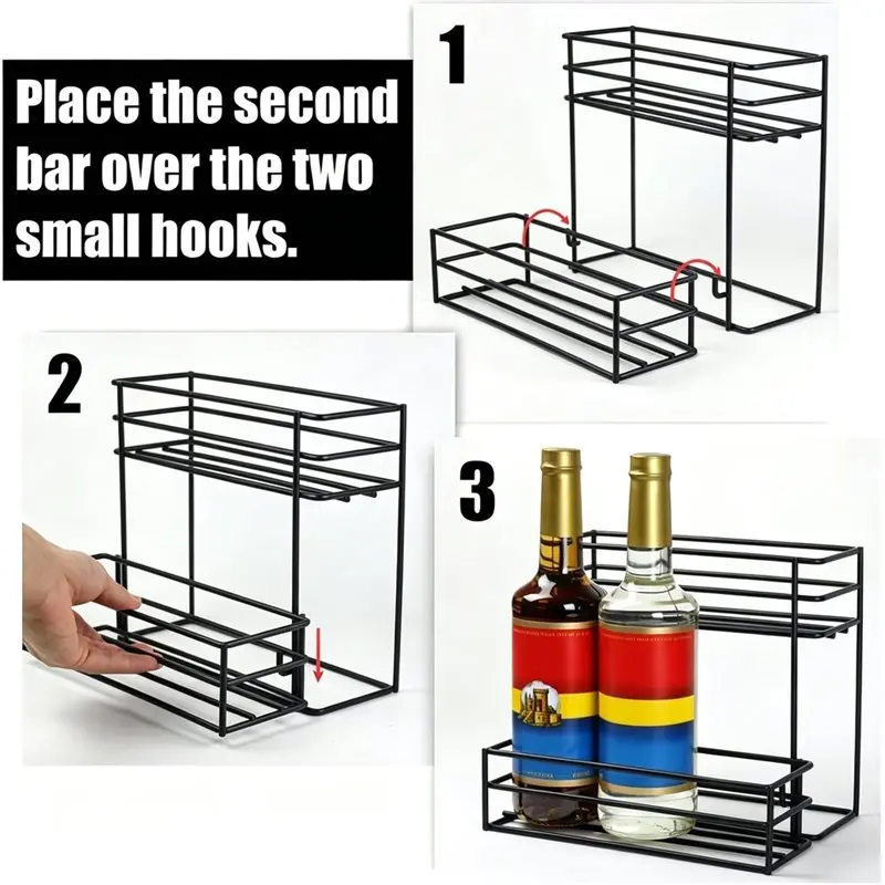 ABKJ-Coffee Syrup Rack (6 Bottle Capacity) For Coffee Bar & Kitchen