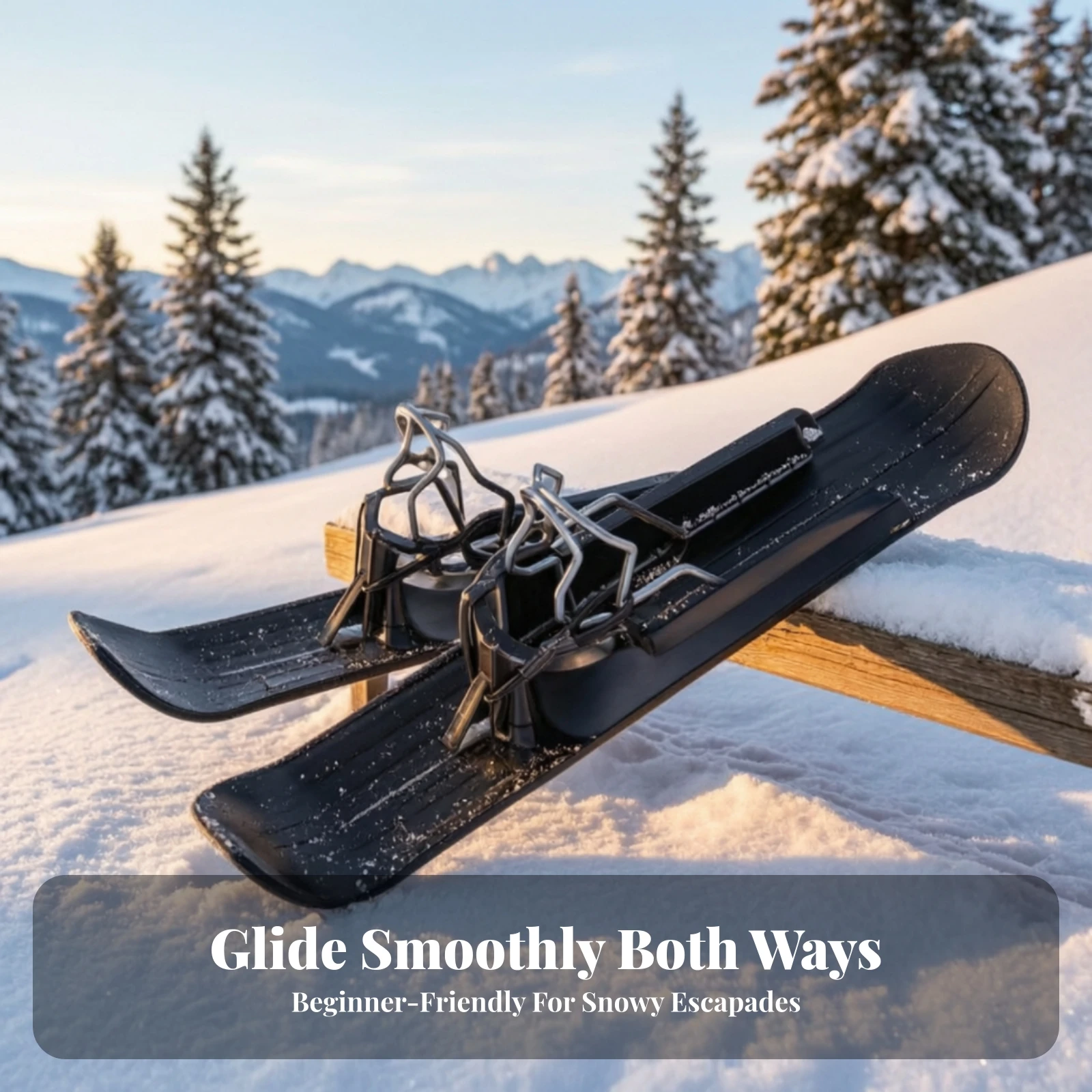 Sturdy Low Profile Ski Plates with Hardware for Snow Pushchair Winter Mobility Conversion Attachment