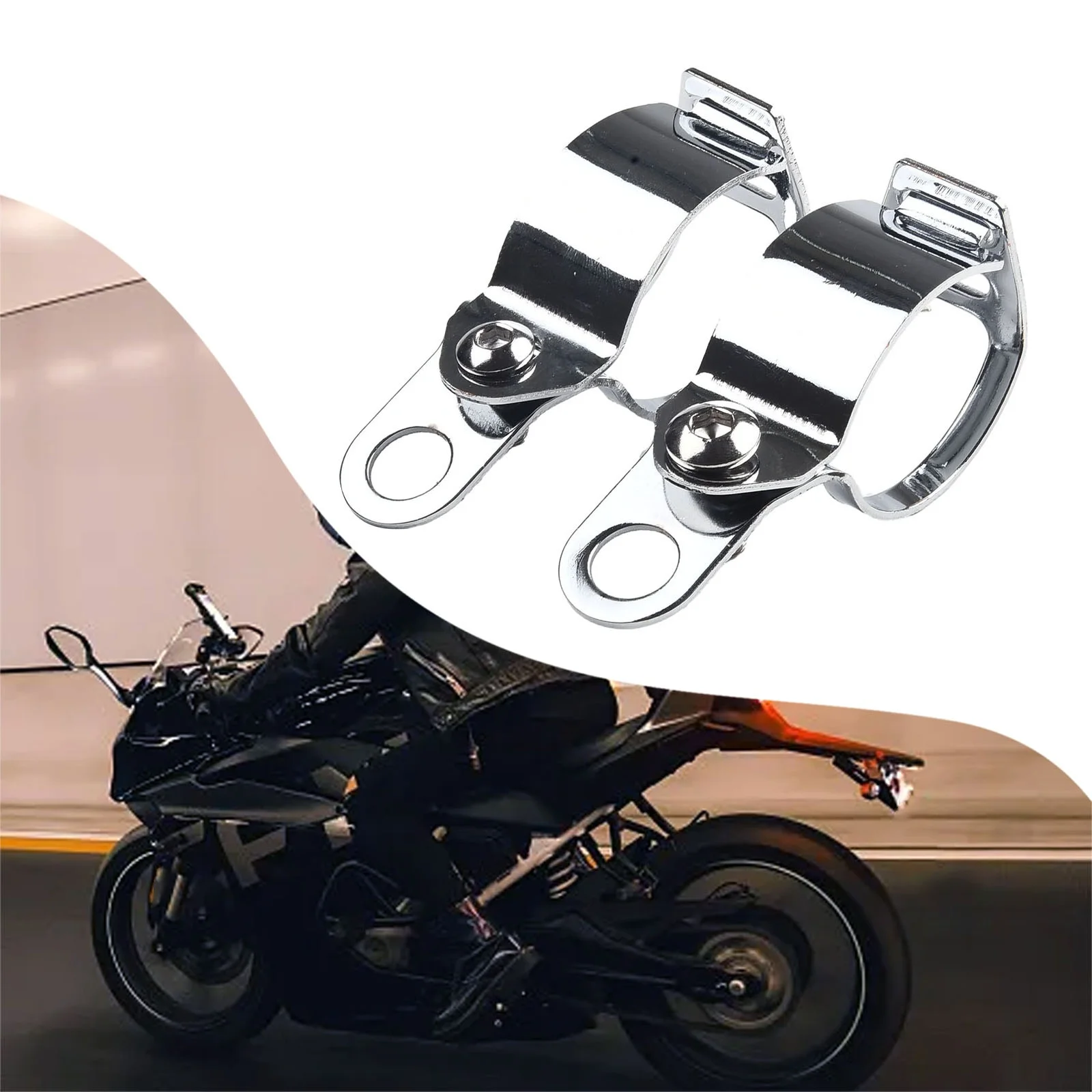 2pc Adjustable Motorcycle Turn Signal Bracket Set Metal Construction for 30mm to 43mm Forks Compatible with 12mm Studs