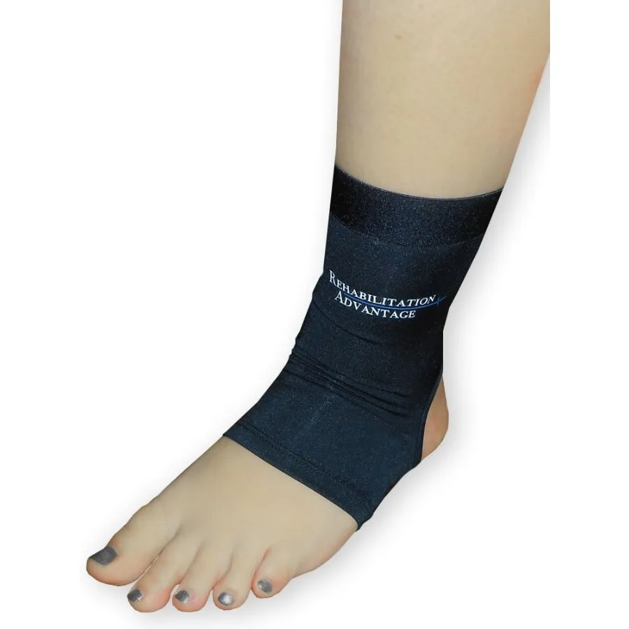 Rehabilitation Advantage Copper Infused Ankle Compression Sleeve Single Black Medium (Pack of 2)