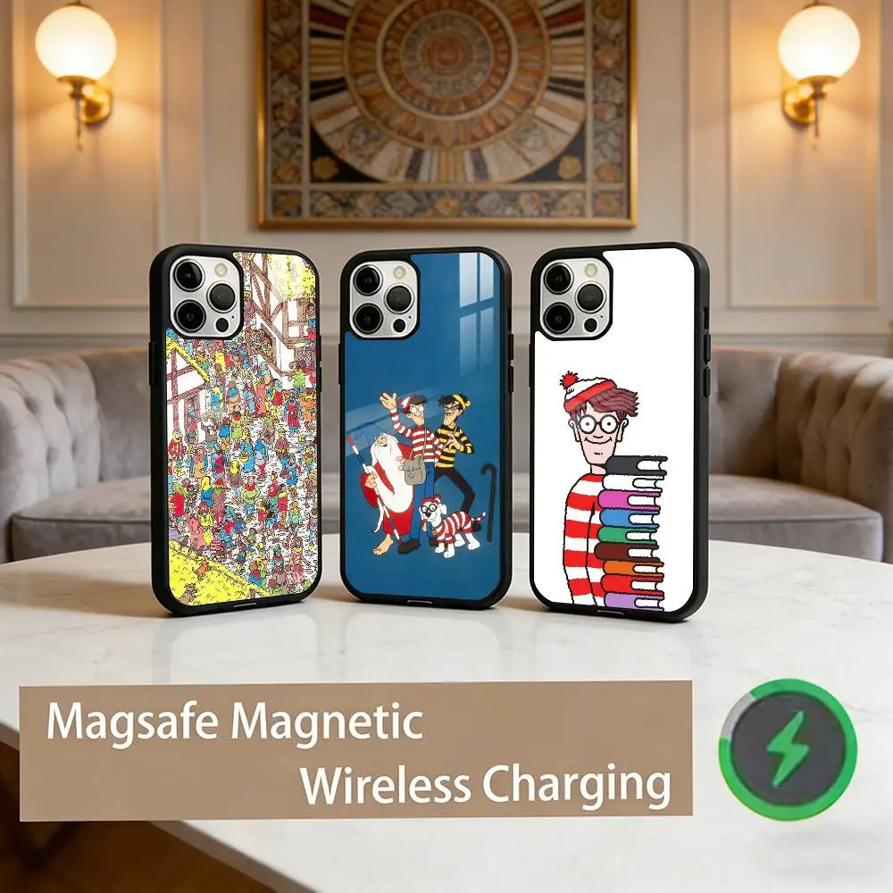 

Game Wheres W-WallyS Waldo Phone Case For iPhone17,16,15,14,13,12,11 Plus,Pro Max Magnetic For Magsafe Wireless Charging
