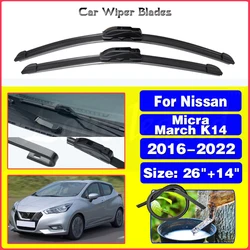 For Nissan Micra March K14 2016 2017 2018 2019 2020 2021 2022 Car Front Wiper Blades Windscreen Windshield Brushes Accessories