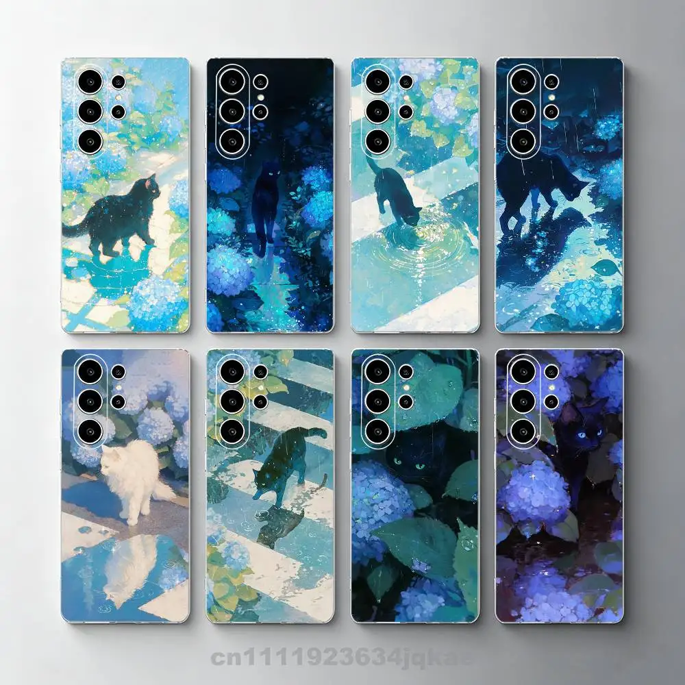 cat Phone Case for Samsung Galaxy A73,23,53,33,14,24,13,72,22,52,32,54,A34 Soft Cover