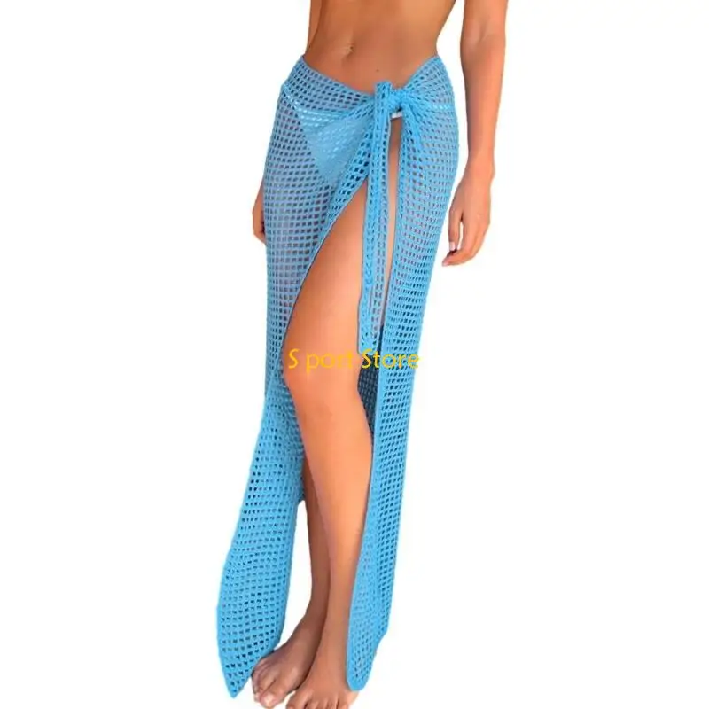 

U2JB Sexy See Through Swimsuit Cover Up Skirt for Women Long Beach Skirt Hollow Skirt