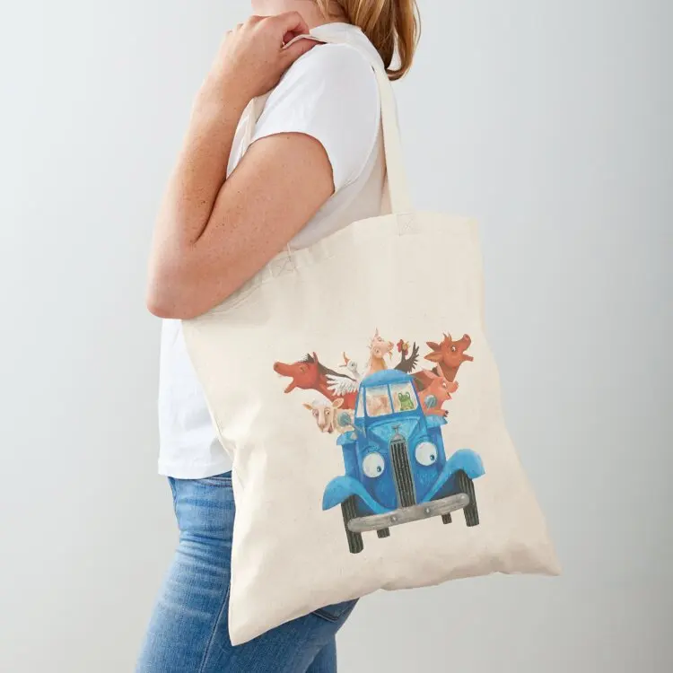 

Little blue truck with farm animals classic illustration Tote Bag custom bags the tote bag Lady bags Eco bag