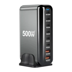 New 500W 8Ports GaN Quick Charger 4.0 3.0 Type C PD USB Charger Portable QC4.0 3.0 Fast Charger For Laptop IPhone16 15 14 13