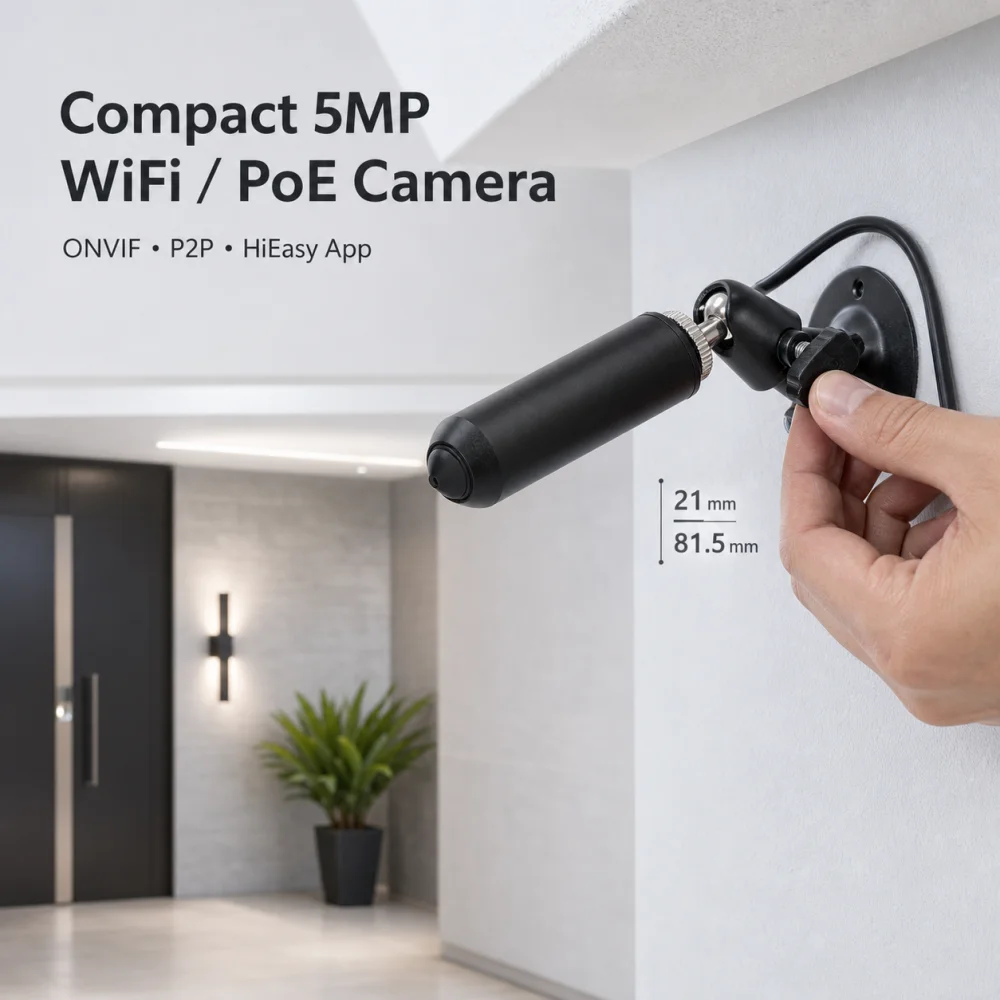 5MP HD Mini POE IP Camera Video Surveillance Network Camera with POE Pen-type Video Recorder Motion Detection Camera with ONVIF