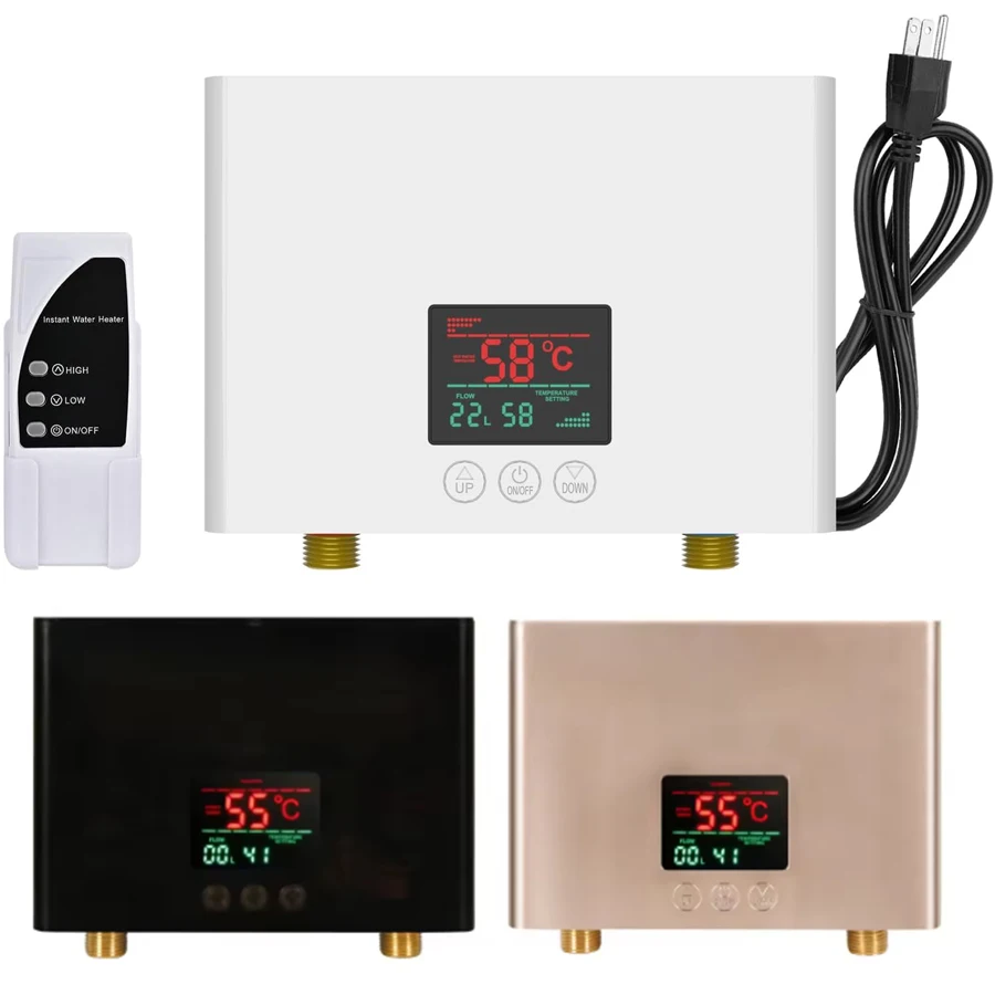 

220V Electric Instant Water Heater 3000W/5500W 110V Wall-Mounted On Demand for Bathroom Hot Water Shower Home Kitchen Heating