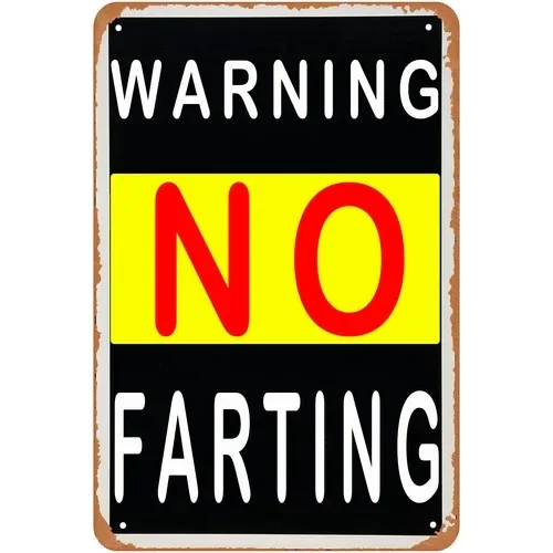 Warning No Farting Metal Novelty Sign Wall Plaque For Garage Cafe Bar e