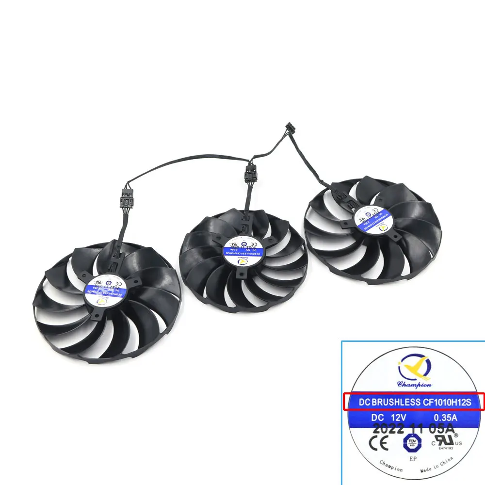 Imagem -02 - Original Brand Novidades Video Card Fan para Asrock rx 7900 xt 7900 Xtx Taichi Placa Gráfica Ventilador de Substituição Cf1010h12s 107 mm 97 mm