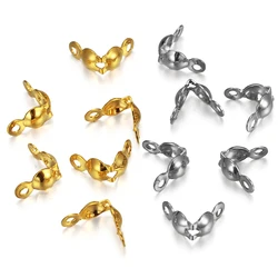 Connecteurs de chaîne à billes en acier inoxydable, 50 à 100 pièces, fermoir, sertissage d'extrémité Calotte, perles de fixation pour la fabrication de bijoux, accessoires de bricolage