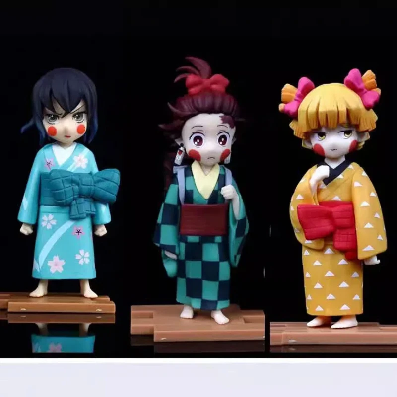 

Huajie Pian Agatsuma Zenitsu Tanjiro Inosuke Двуглавая резьба Фигурки Коллекционные игрушки Украшения ручной работы в штучной упаковке