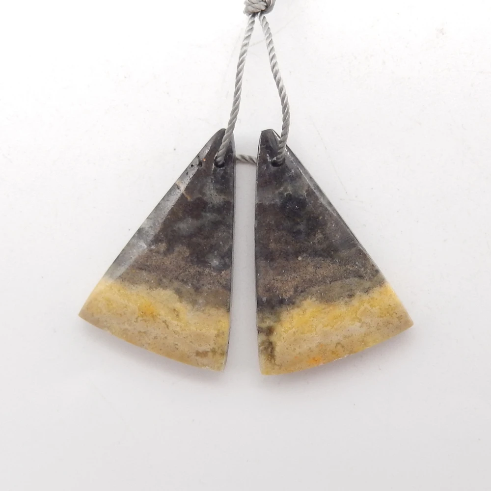 Natural Bumble Bee Stone Triangle Earrings For Women,Simple Fashion Handmade DIY Jewelry Gemstone