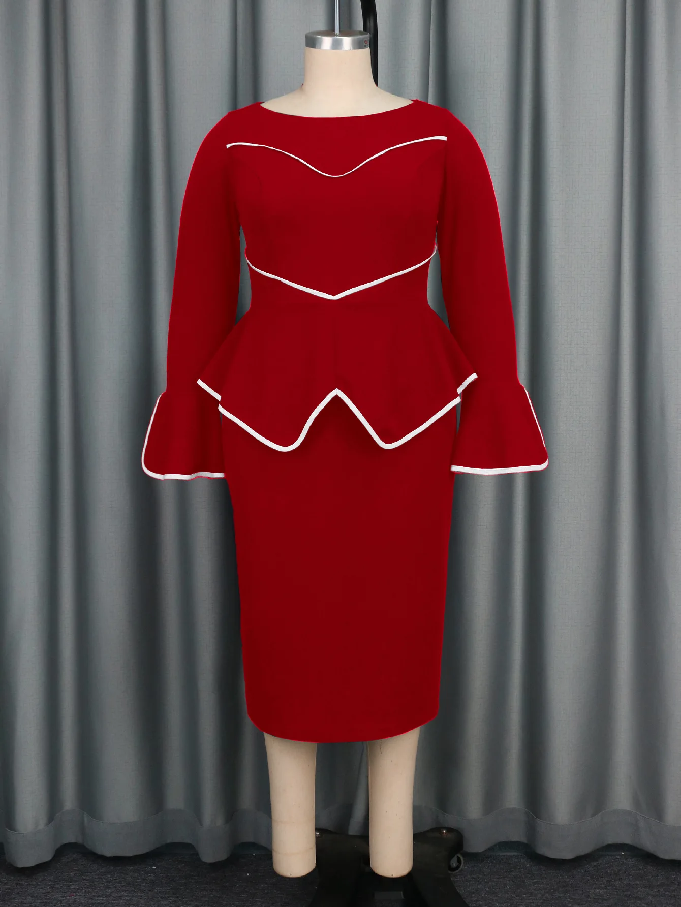 Dashiki Afrikanische Kleider für Frauen Herbst Elegante Lange Ärmel Einfarbig Party Abend Midi Kleid Outfits Afrika Kleidung L-4XL