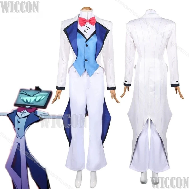 

Vox аниме Хоссбин косплей костюм отеля белое платье мужская одежда полный комплект пальто жилет с галстуком-бабочкой брюки для взрослых Хэллоуин карнавальный наряд
