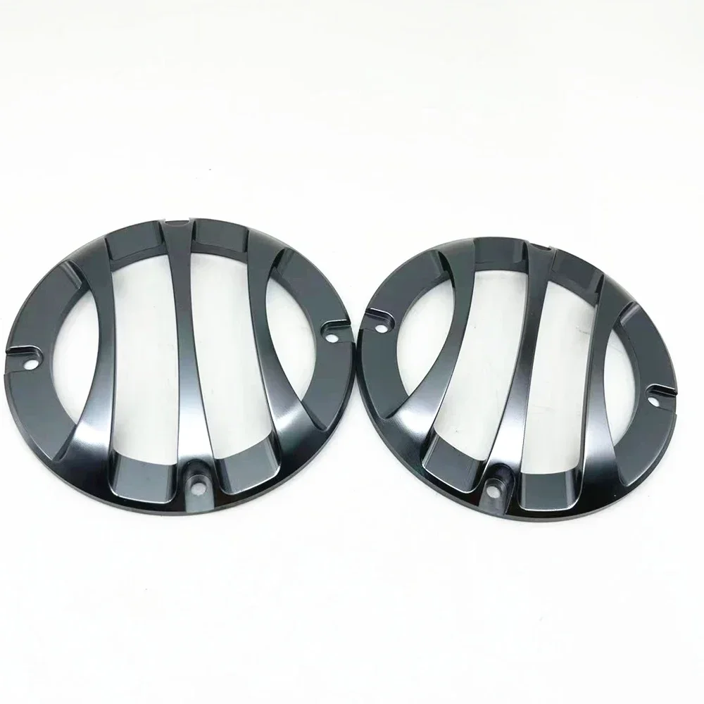 2 Pcs Car Midrange Speaker Cover 3.5 Inch Gray Two-bar Titanium Color Three-bar Speaker Grille Protective Cover 3.5‘’