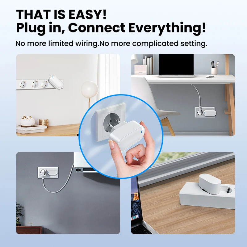 KEMEK Tuya ZigBee Hub de enlace tipo enchufable multimodo ZigBee Gateway Bridge Bluetooth Mesh Hub compatible con automatización