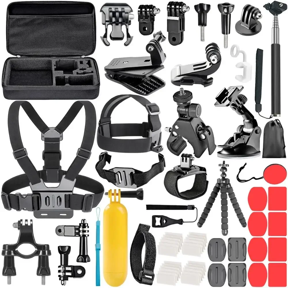 Action Camera Instalação Acessório Kit, Chest Strap, monopé, tripé adaptador para SJCAM A, GoPro Hero