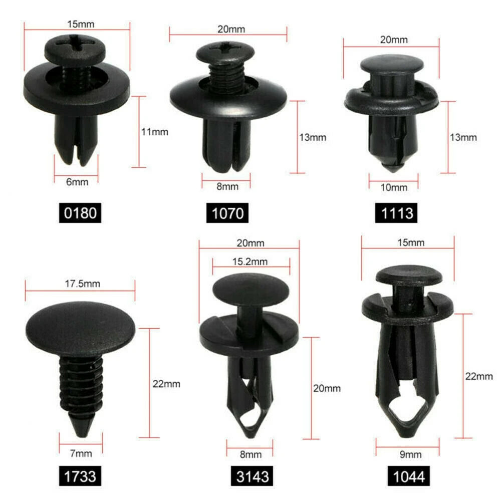 190 Pcs Car Push Pin Rivet Trim Clips Kit Auto Fastener Plastic Fastener Rivet