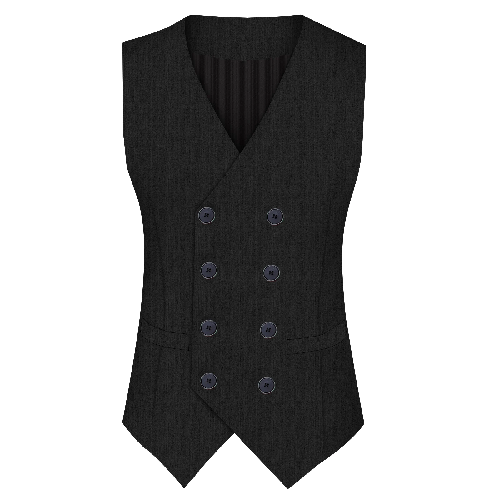 High Quality Dress Vests For Men Slim Fit Mens Suit  Men's Double-breasted Sleeveless Suit Vest Top Vest Jacket
